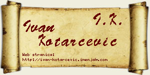 Ivan Kotarčević vizit kartica